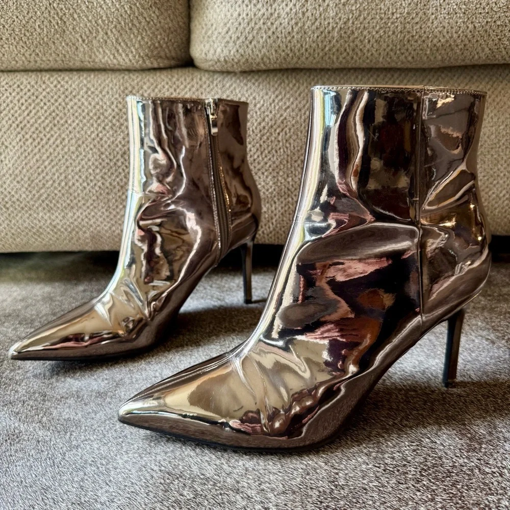 Metallic Silver Booties - Picture 3 of 16